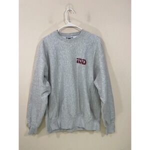 Vintage 90's Lee Cross Grain Mens 2X Light Gray Reverse Weave Sweatshirt Sweater